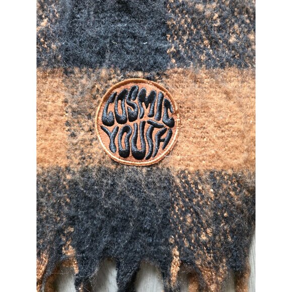 H&M Cosmic Youth Oversized Plaid Scarf With Fringe - Picture 2 of 5